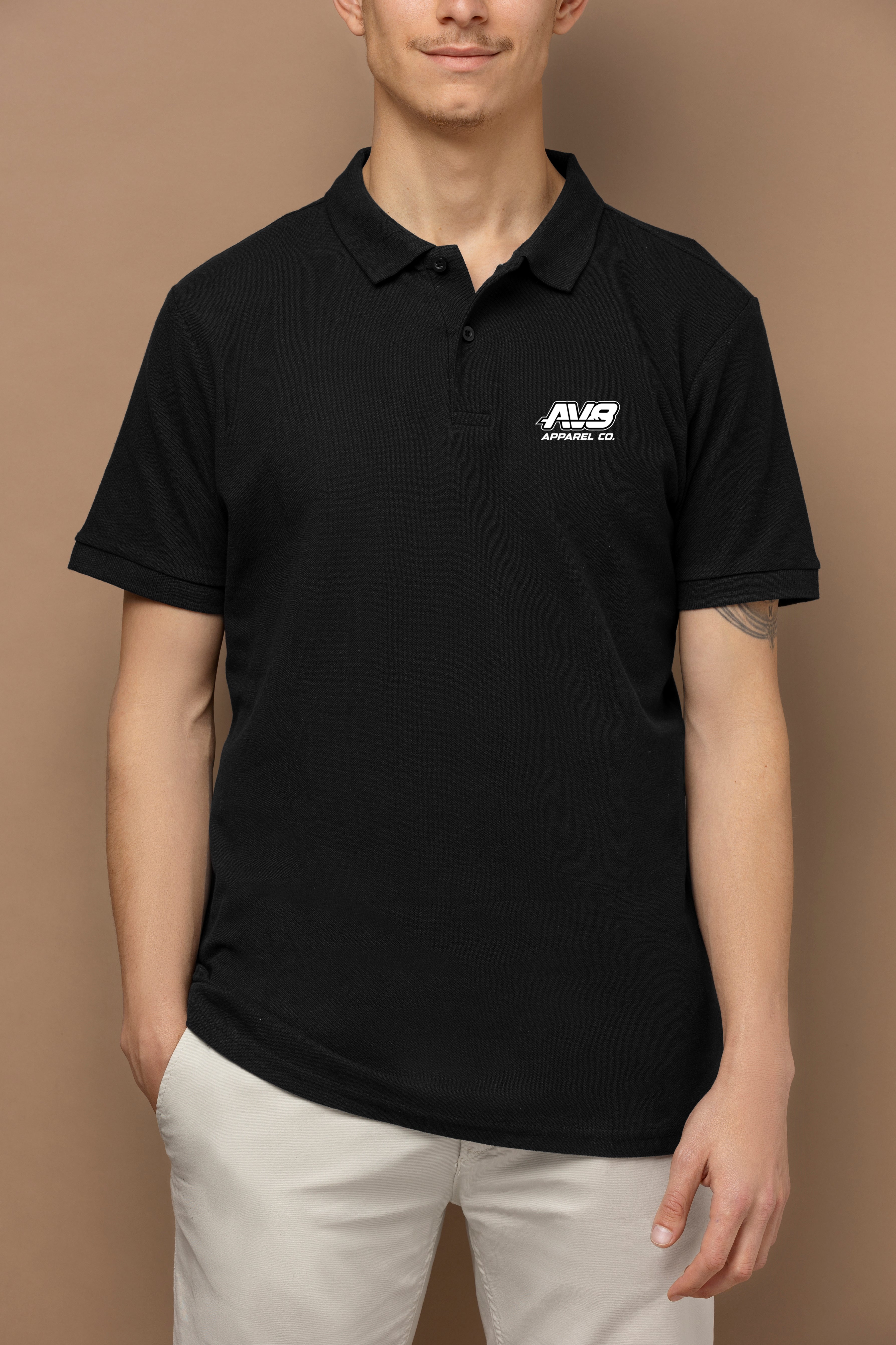 Men's Black Logo Polo Shirt